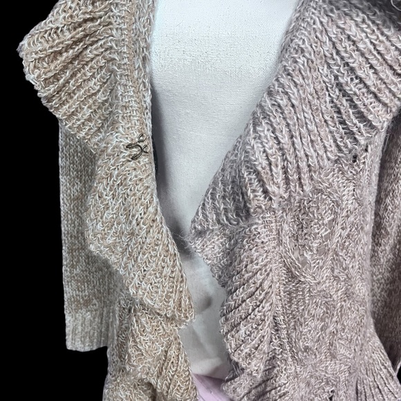 Carol Rose Beige Cardigan with Cascading Front ;Size Small NWT! - Picture 4 of 13